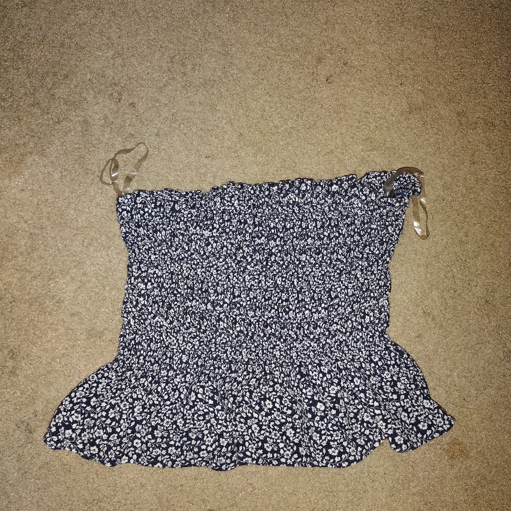 Flower print tube top